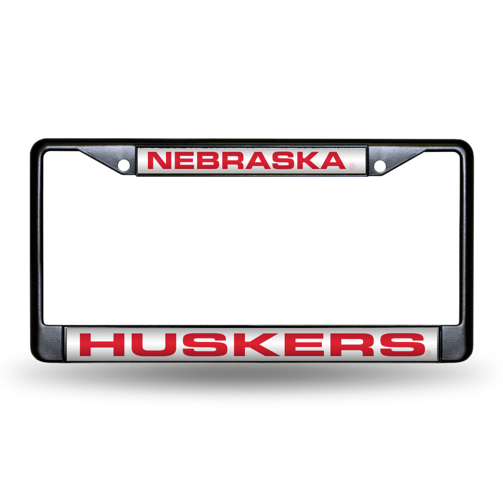 Nebraska Huskers Black Laser Cut Chrome Frame | Rico Industries | FCLB410102