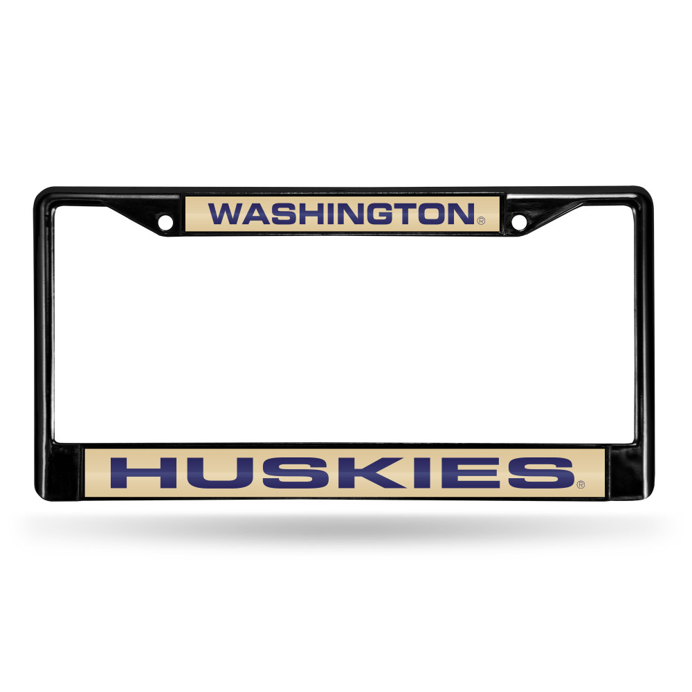 Washington Huskies Black Laser Cut Chrome Frame | Rico Industries | FCLB490201