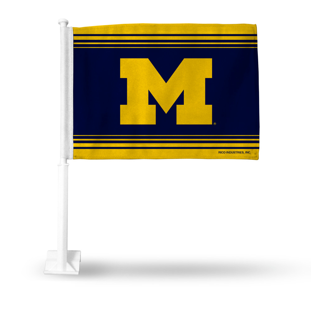 Michigan Wolverines Blue Double Sided Car Flag | Rico Industries | FG220006