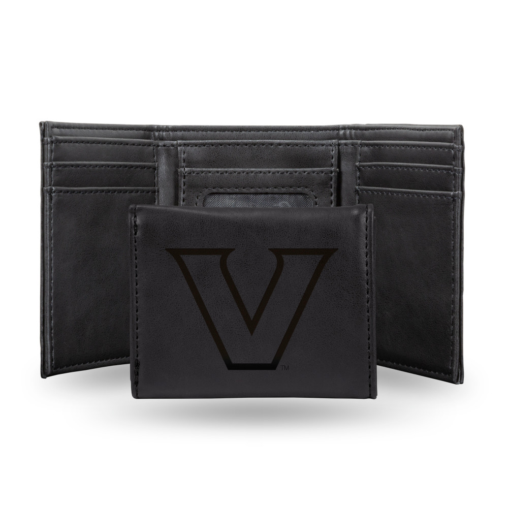 Vanderbilt Commodores Laser Engraved Tri-Fold Wallet | Rico Industries | LETRI180302BK