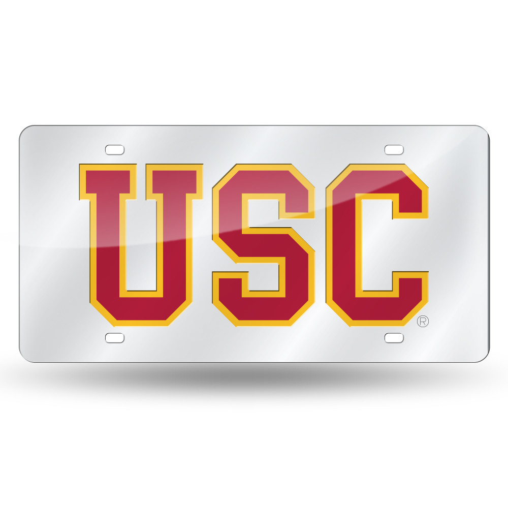 USC Trojans Silver Laser Cut Tag  | Rico Industries | LZS290102