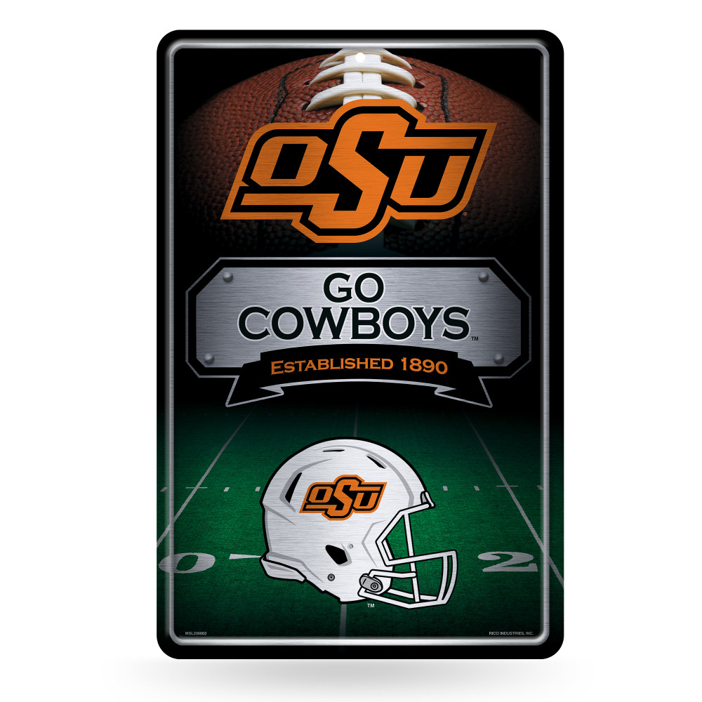 Oklahoma State Cowboys metal home decor sign | Rico Industries | MSL230002