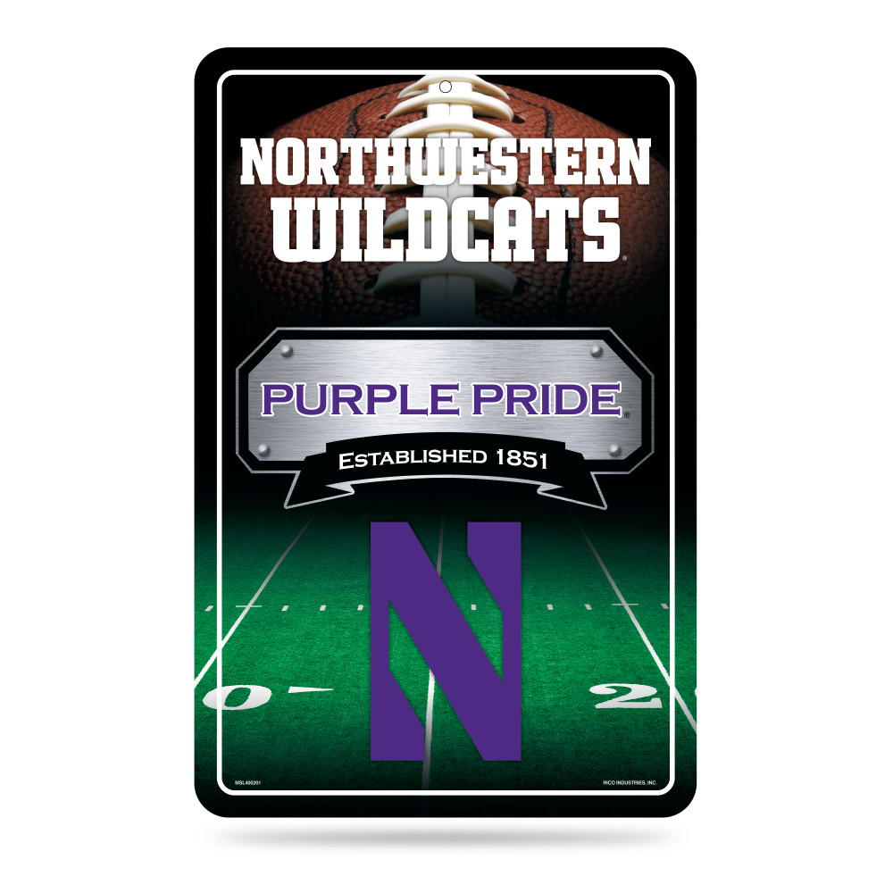 Northwestern Wildcats metal home decor sign | Rico Industries | MSL400202