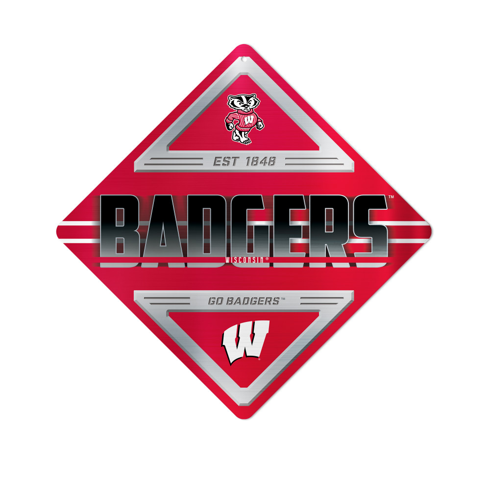 Wisconsin Badgers Standard Metal Wall Sign | Rico Industries | MXS450101