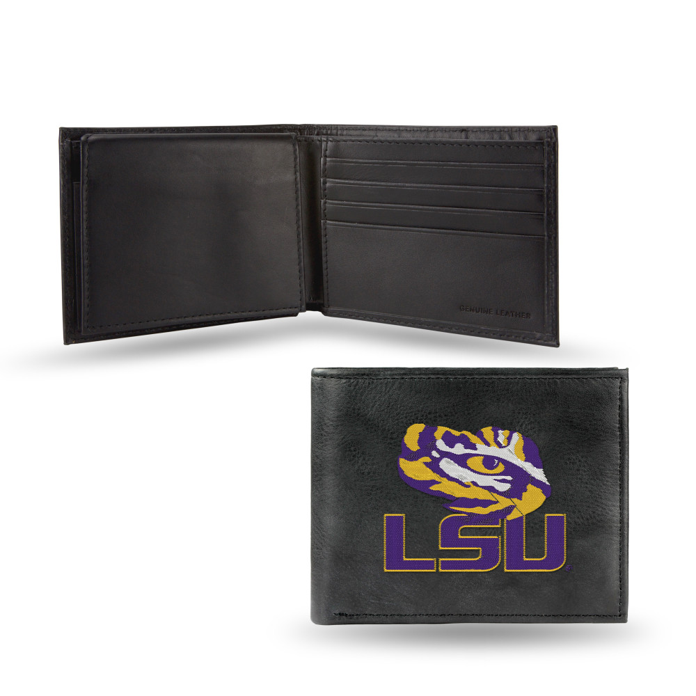 LSU Tigers Embroidered Genuine Leather Billfold Wallet  | Rico Industries | RBL170104