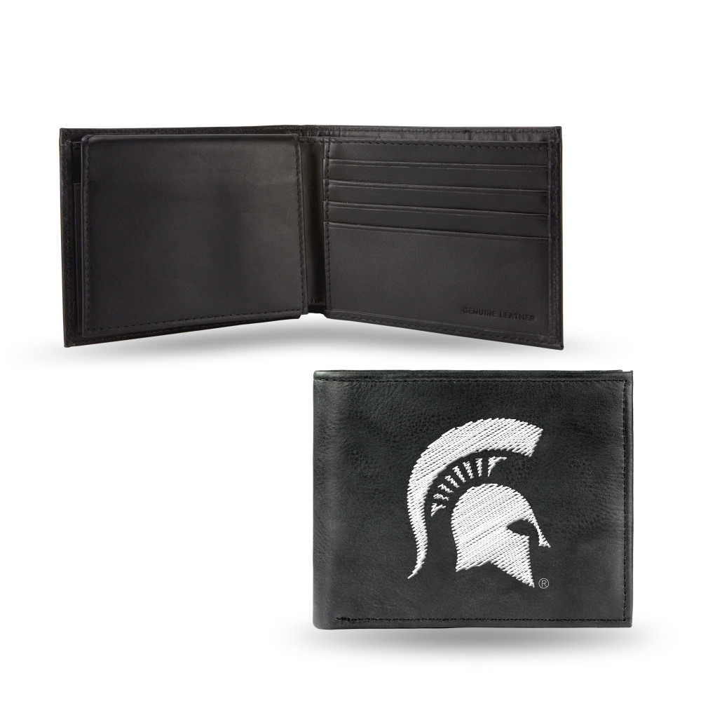 Michigan State Spartans Embroidered Genuine Leather Billfold Wallet  | Rico Industries | RBL220103