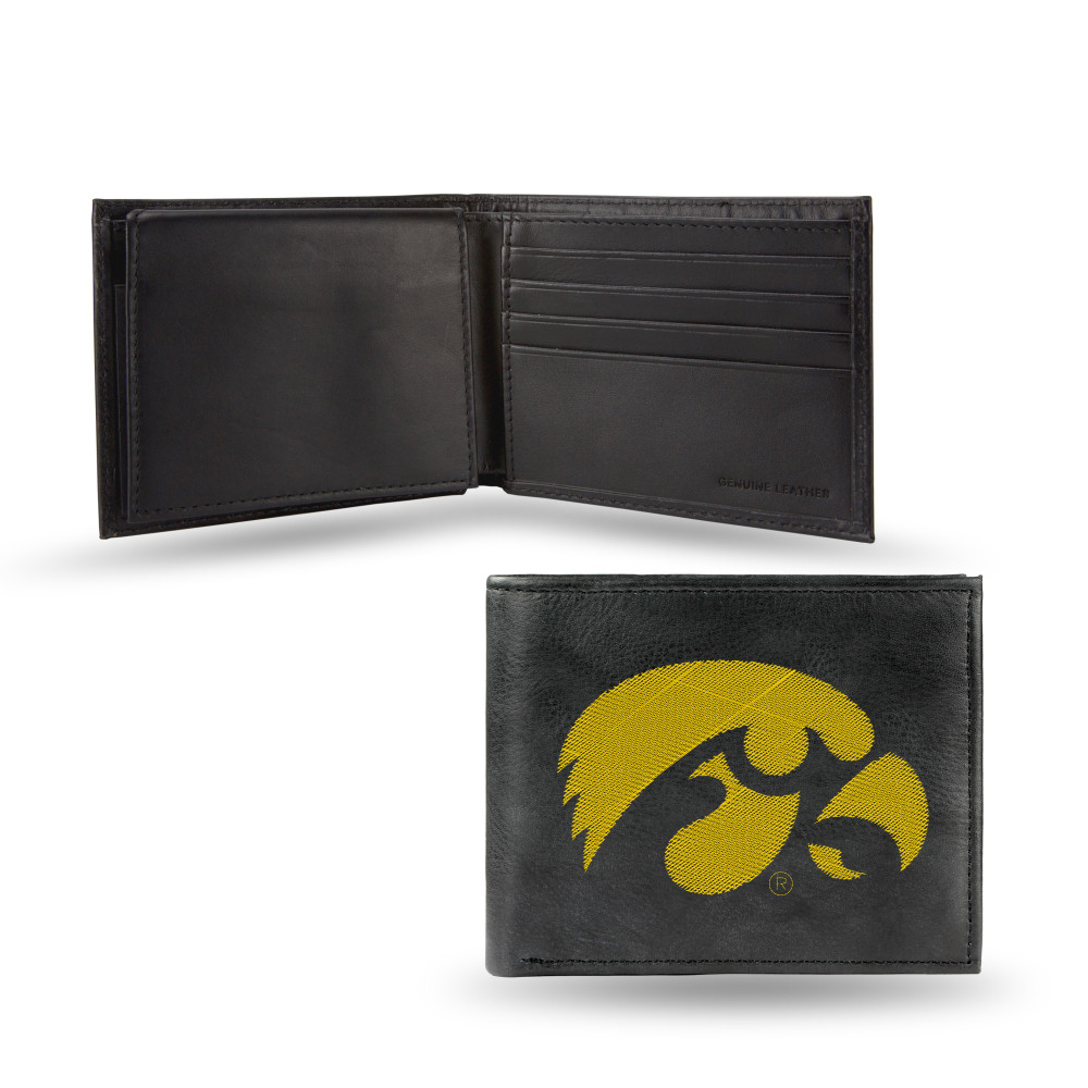 Iowa Hawkeyes Embroidered Genuine Leather Billfold Wallet  | Rico Industries | RBL250104