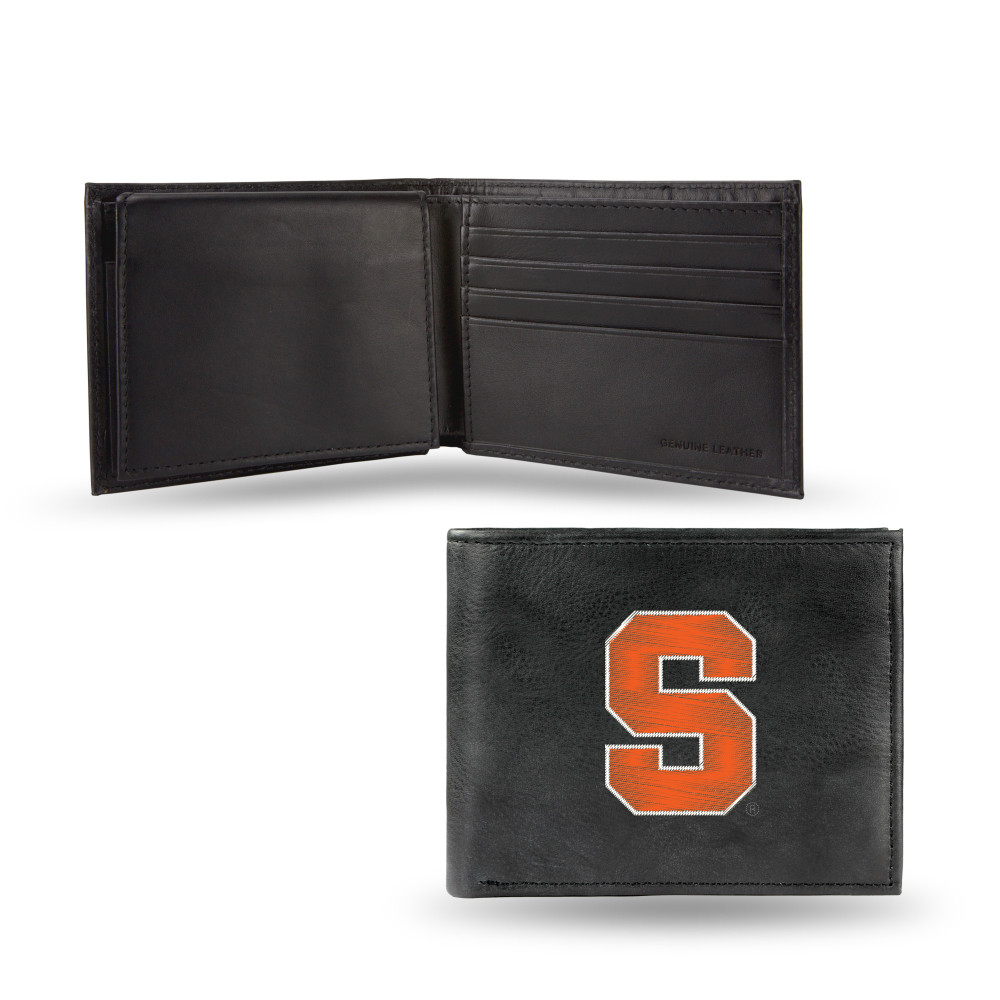 Syracuse Orange Embroidered Genuine Leather Billfold Wallet  | Rico Industries | RBL270102