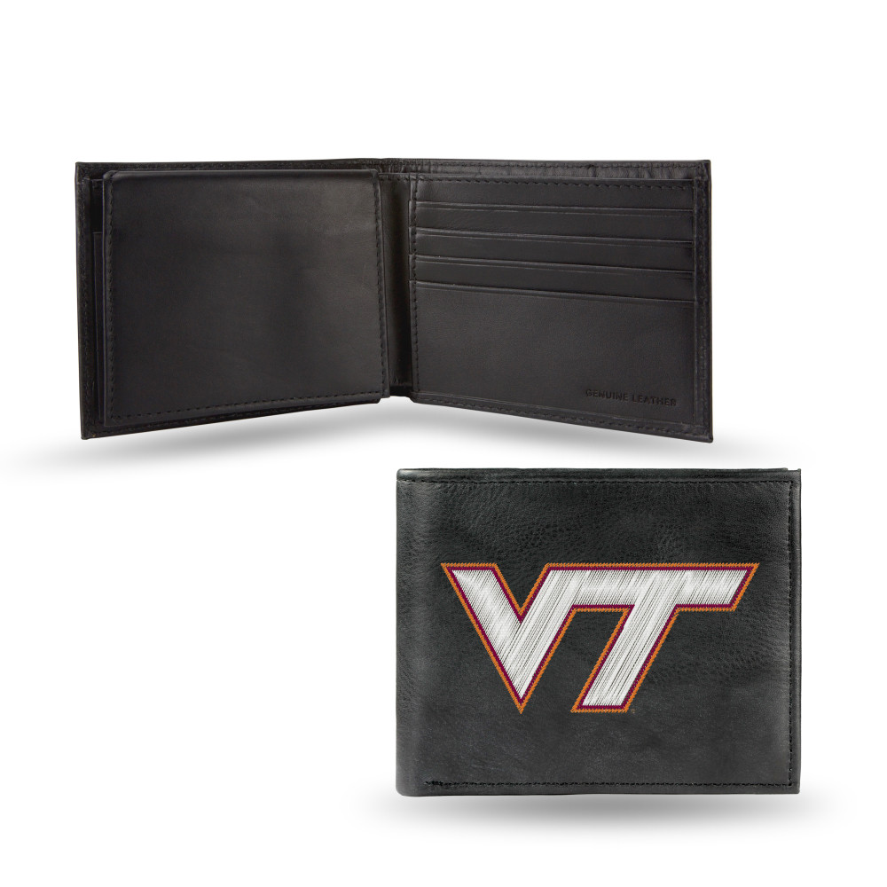 Virginia Tech Hokies Embroidered Genuine Leather Billfold Wallet  | Rico Industries | RBL340202