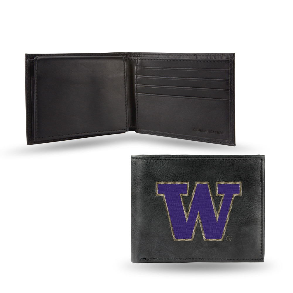 Washington Huskies Embroidered Genuine Leather Billfold Wallet  | Rico Industries | RBL490202