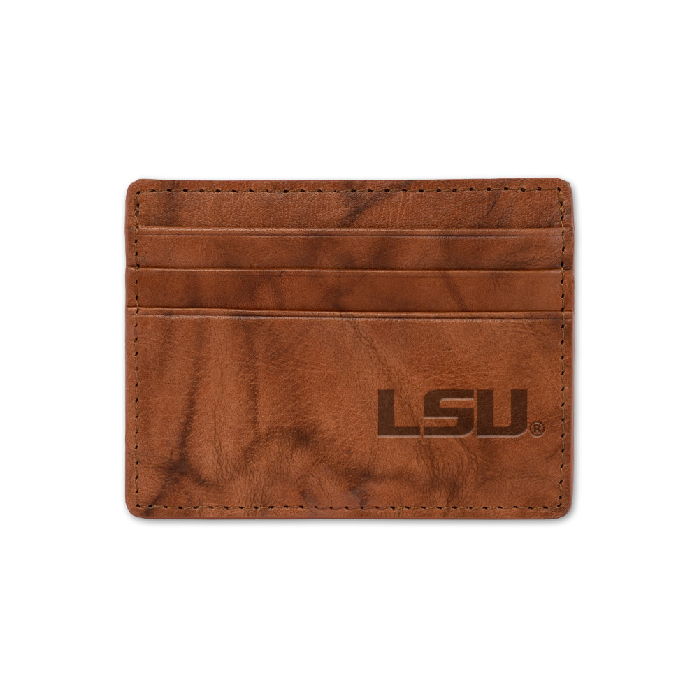 LSU Tigers Embossed Leather Credit Cart Wallet | Rico Industries | SCC170101