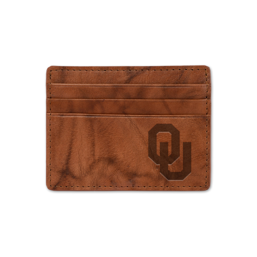 Oklahoma Sooners Embossed Leather Credit Cart Wallet | Rico Industries | SCC230201