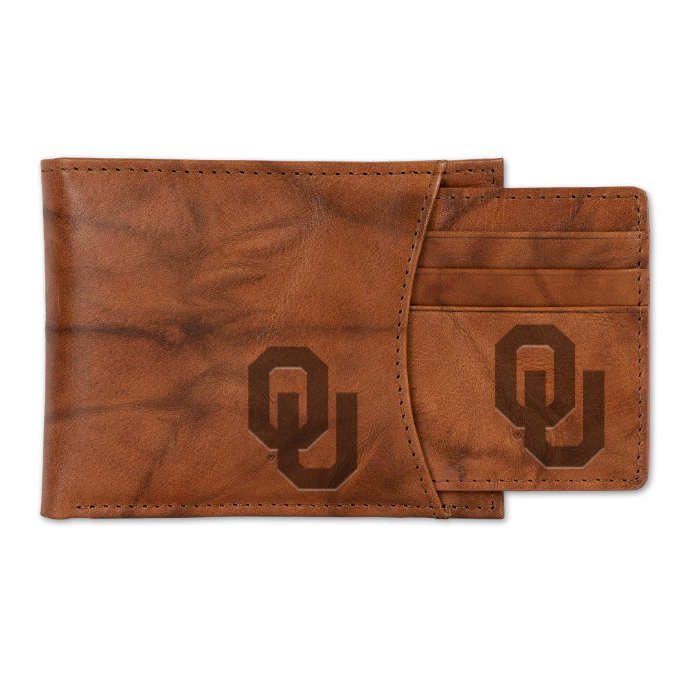 Oklahoma Sooners Genuine Leather Slider Wallet  | Rico Industries | SSL230201