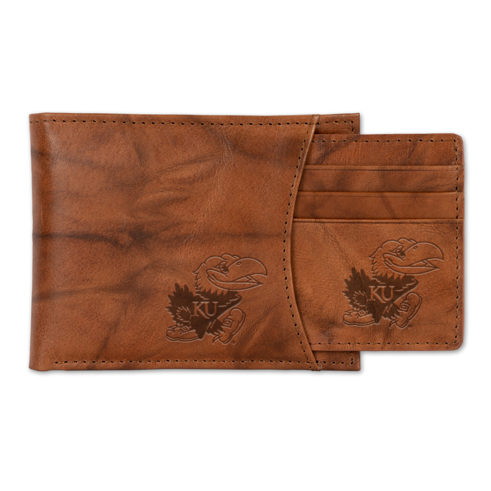 Kansas Jayhawks Genuine Leather Slider Wallet  | Rico Industries | SSL310101