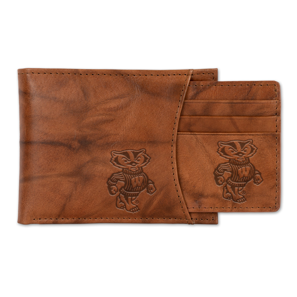 Wisconsin Badgers Standard Genuine Leather Slider Wallet  | Rico Industries | SSL450101