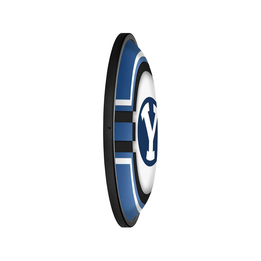BYU Cougars: Oval Slimline Lighted Wall Sign | The Fan-Brand | NCBYUC-140-01