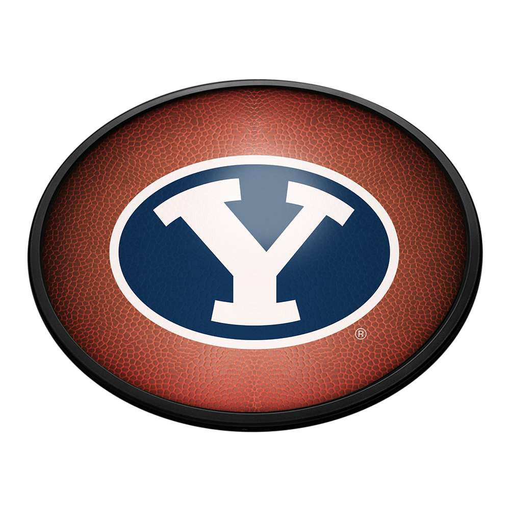 BYU Cougars: Pigskin - Oval Slimline Lighted Wall Sign | The Fan-Brand | NCBYUC-140-21