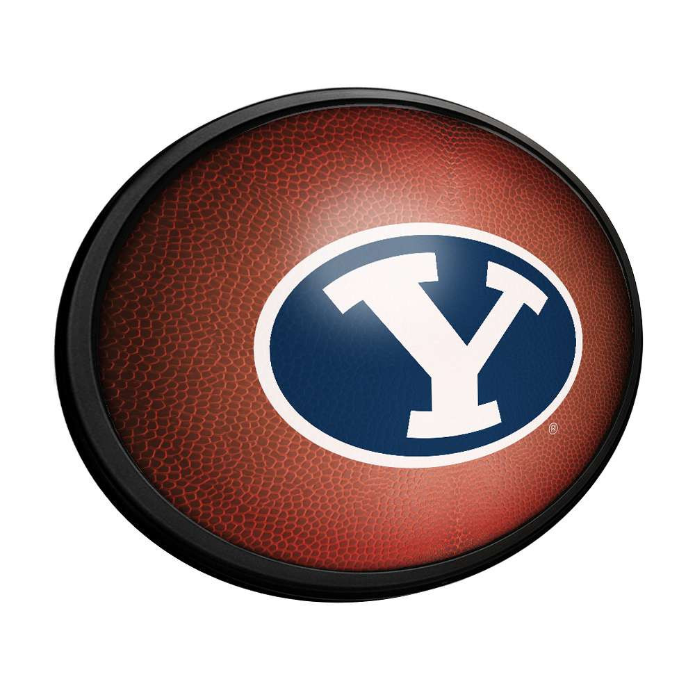 BYU Cougars: Pigskin - Oval Slimline Lighted Wall Sign | The Fan-Brand | NCBYUC-140-21