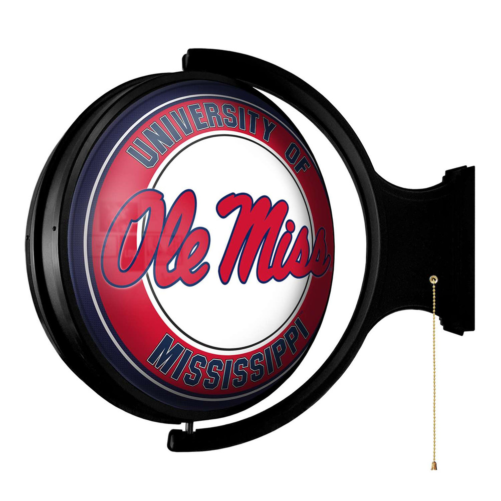 Mississippi Rebels: Original Round Rotating Lighted Wall Sign | The Fan-Brand | NCMISS-115-01