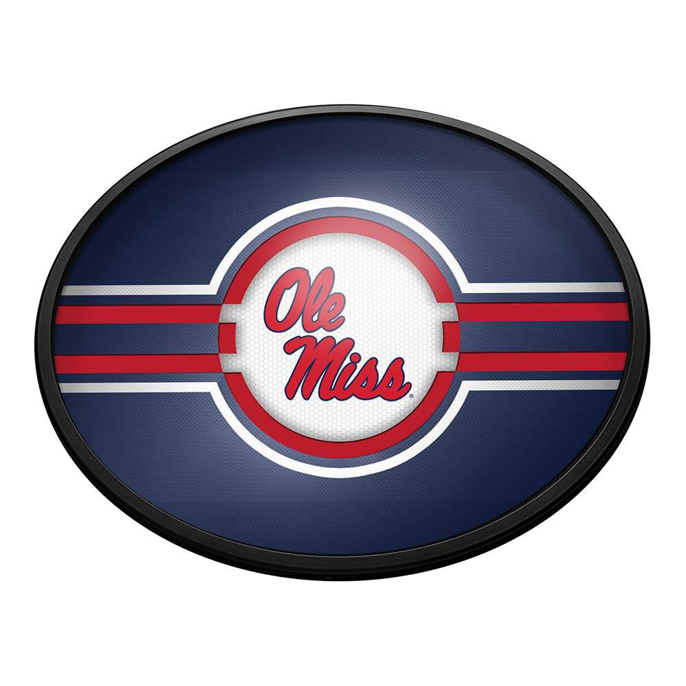 Mississippi Rebels: Oval Slimline Lighted Wall Sign - Blue | The Fan-Brand | NCMISS-140-01A