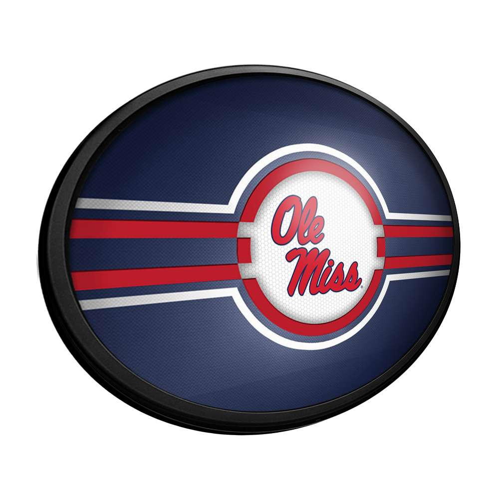 Mississippi Rebels: Oval Slimline Lighted Wall Sign - Blue | The Fan-Brand | NCMISS-140-01A