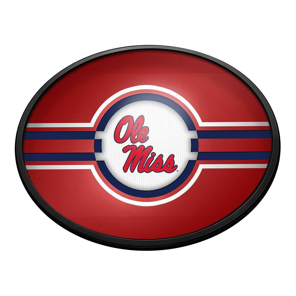 Mississippi Rebels: Oval Slimline Lighted Wall Sign - Red | The Fan-Brand | NCMISS-140-01B