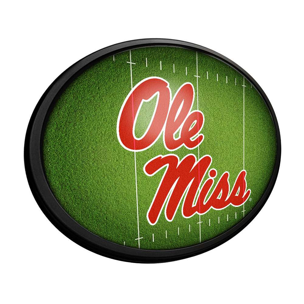 Mississippi Rebels: On the 50 - Oval Slimline Lighted Wall Sign | The Fan-Brand | NCMISS-140-22