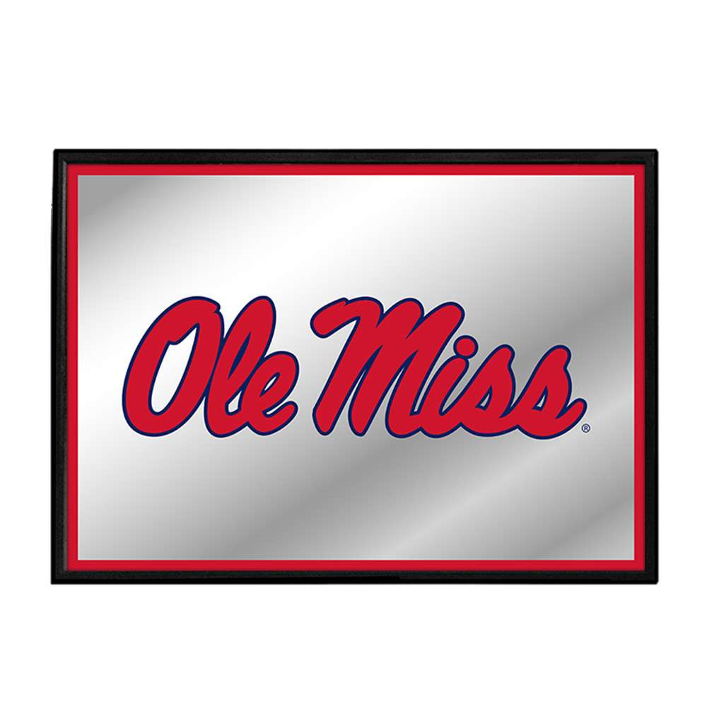 Mississippi Rebels: Framed Mirrored Wall Sign - Red Edge | The Fan-Brand | NCMISS-265-01B