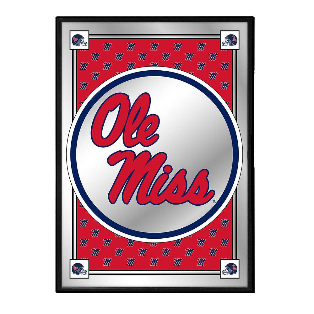 Mississippi Rebels: Team Spirit, Stacked - Framed Mirrored Wall Sign | The Fan-Brand | NCMISS-275-02