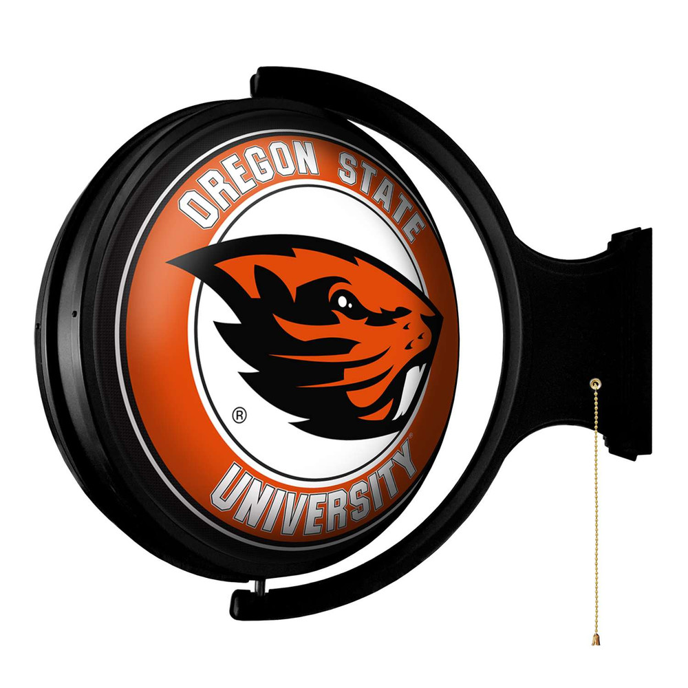 Oregon State Beavers: Original Round Rotating Lighted Wall Sign | The Fan-Brand | NCORST-115-01