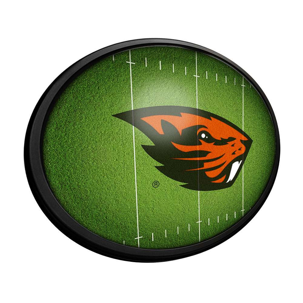 Oregon State Beavers: On the 50 - Oval Slimline Lighted Wall Sign | The Fan-Brand | NCORST-140-22