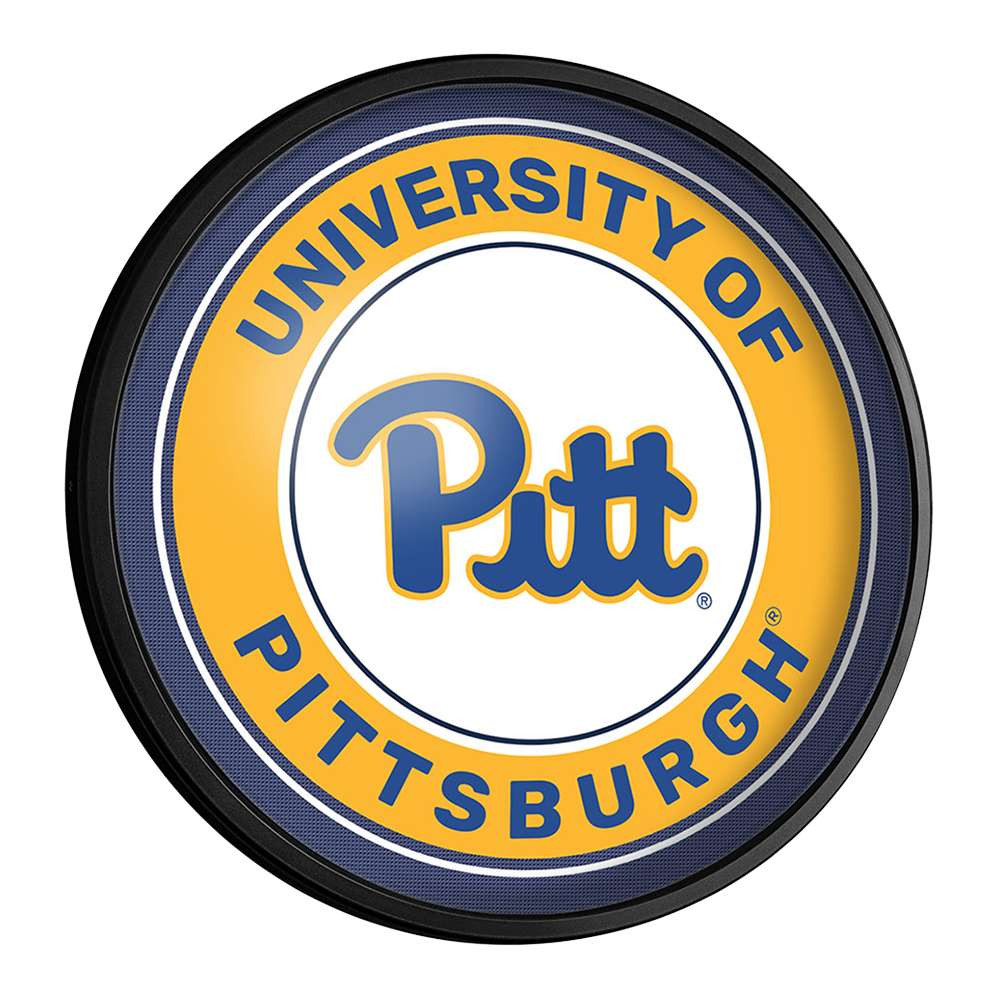 Pittsburgh Panthers: Round Slimline Lighted Wall Sign | The Fan-Brand | NCPITT-130-01