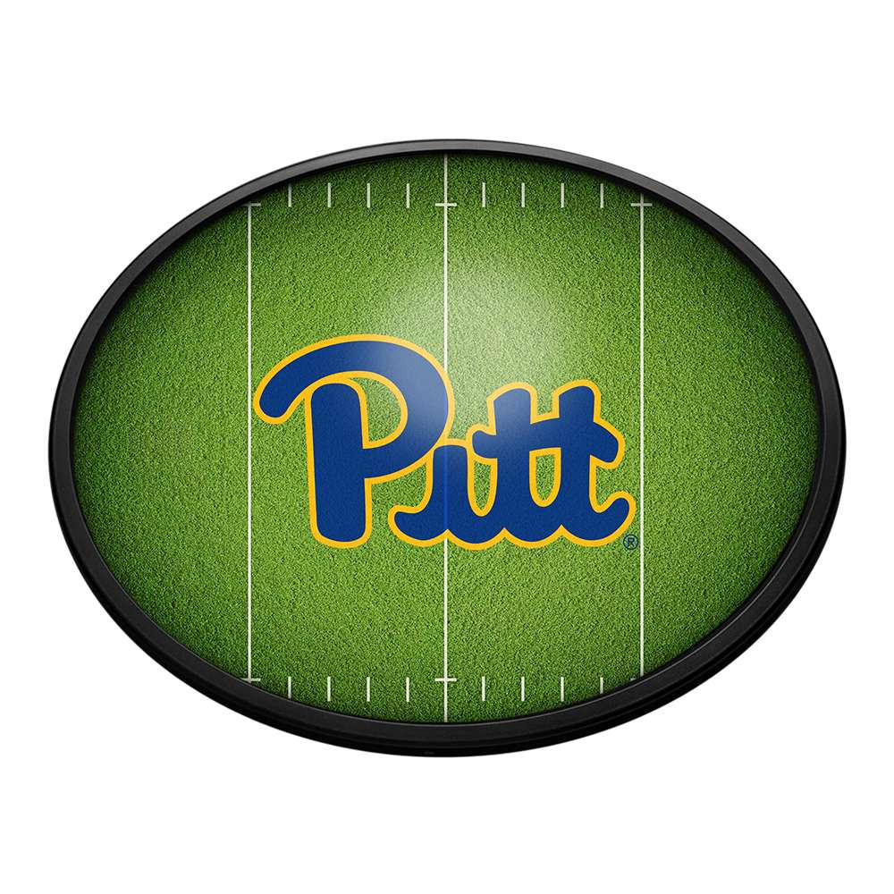 Pittsburgh Panthers: On the 50 - Oval Slimline Lighted Wall Sign | The Fan-Brand | NCPITT-140-22