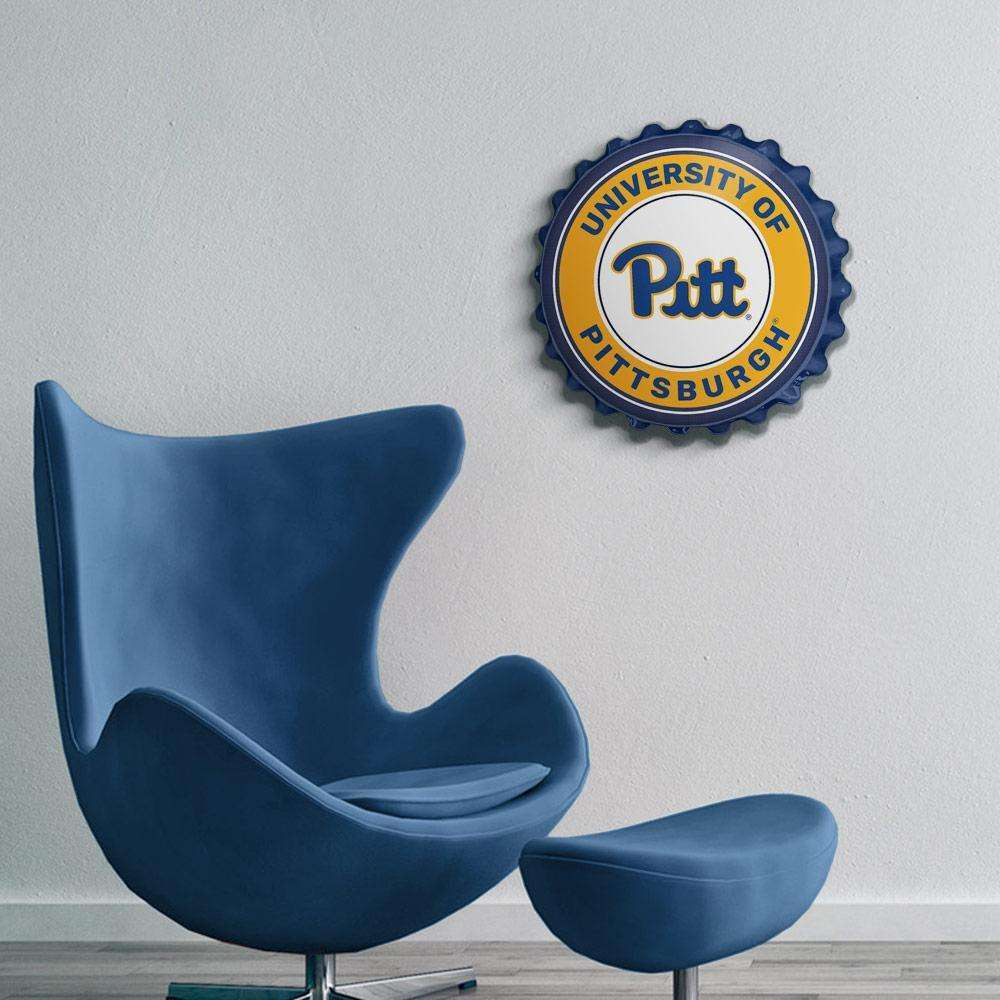 Pittsburgh Panthers: Bottle Cap Wall Sign - Blue | The Fan-Brand | NCPITT-210-01A