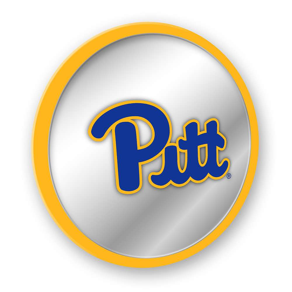 Pittsburgh Panthers: Modern Disc Mirrored Wall Sign - Gold | The Fan-Brand | NCPITT-235-01B