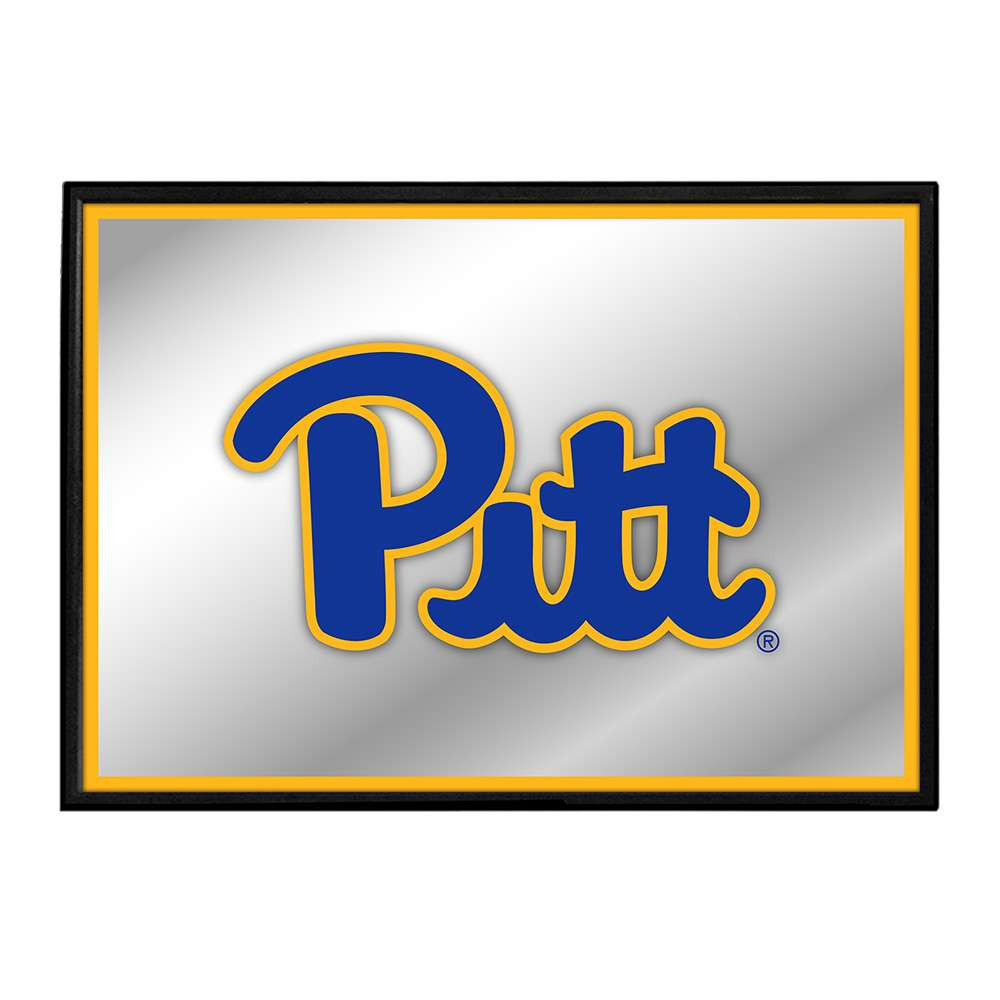 Pittsburgh Panthers: Framed Mirrored Wall Sign - Gold Edge | The Fan-Brand | NCPITT-265-01B