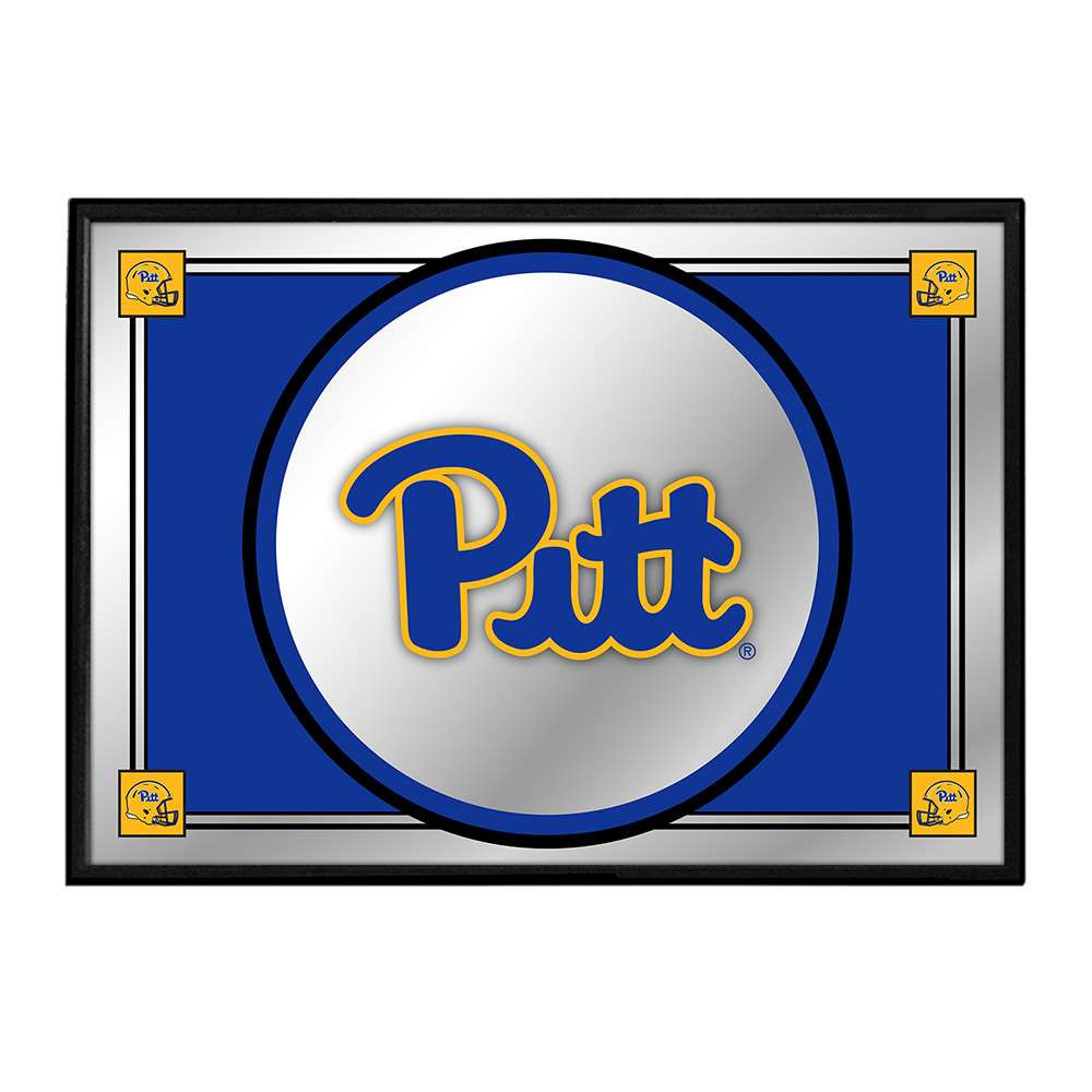 Pittsburgh Panthers: Team Spirit - Framed Mirrored Wall Sign - Royal | The Fan-Brand | NCPITT-265-02B