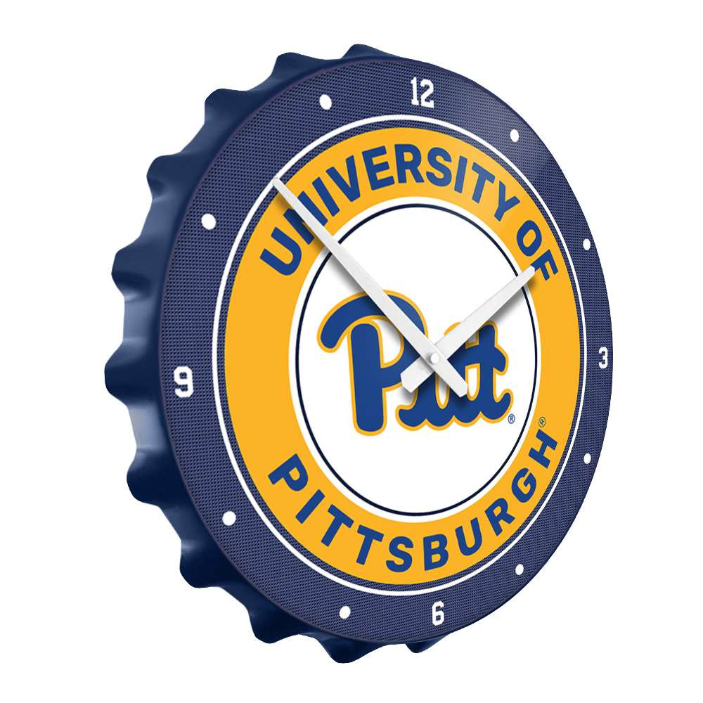Pittsburgh Panthers: Bottle Cap Wall Clock - Blue | The Fan-Brand | NCPITT-540-01A