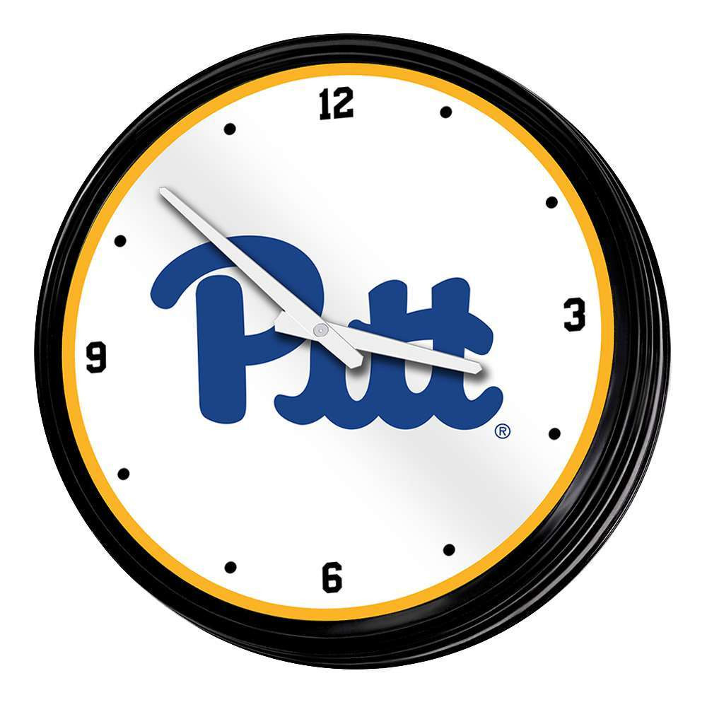 Pittsburgh Panthers: Retro Lighted Wall Clock | The Fan-Brand | NCPITT-550-01