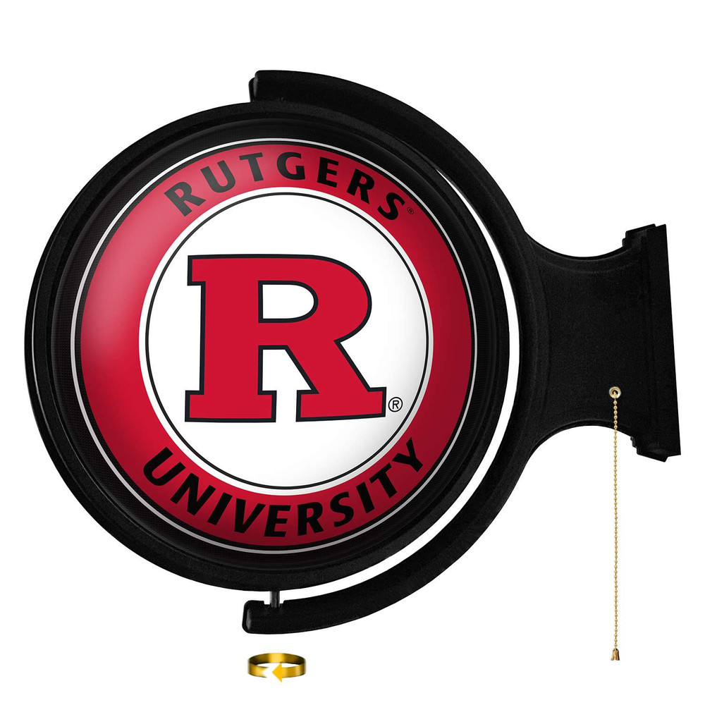 Rutgers Scarlet Knights: Original Round Rotating Lighted Wall Sign | The Fan-Brand | NCRTGR-115-01