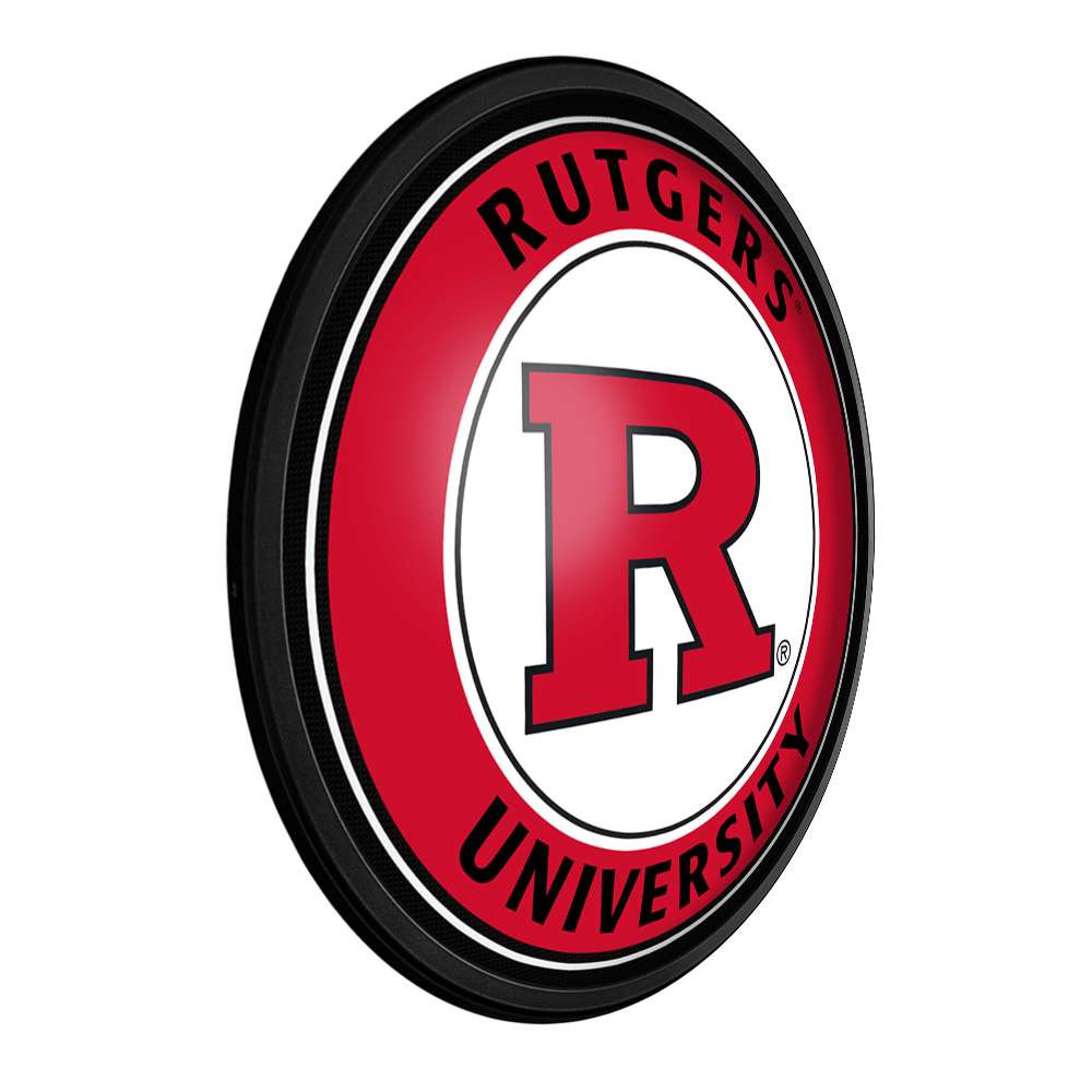 Rutgers Scarlet Knights: Round Slimline Lighted Wall Sign | The Fan-Brand | NCRTGR-130-01