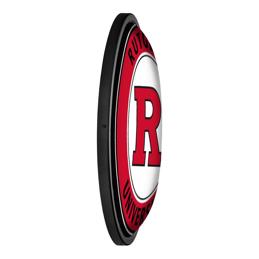 Rutgers Scarlet Knights: Round Slimline Lighted Wall Sign | The Fan-Brand | NCRTGR-130-01