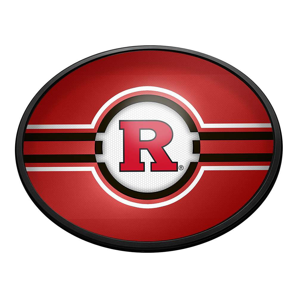Rutgers Scarlet Knights: Oval Slimline Lighted Wall Sign - Scarlet | The Fan-Brand | NCRTGR-140-01B