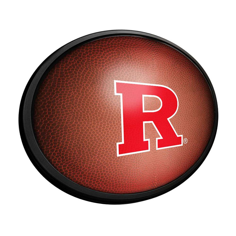 Rutgers Scarlet Knights: Pigskin - Oval Slimline Lighted Wall Sign | The Fan-Brand | NCRTGR-140-21