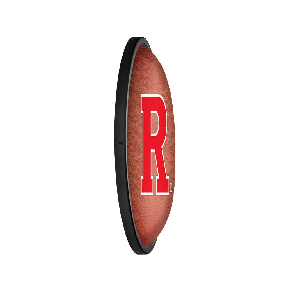 Rutgers Scarlet Knights: Pigskin - Oval Slimline Lighted Wall Sign | The Fan-Brand | NCRTGR-140-21