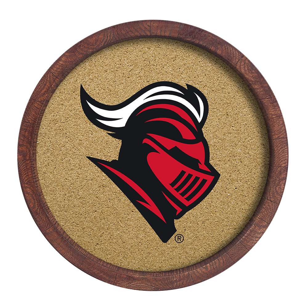 Rutgers Scarlet Knights: Knight - "Faux" Barrel Framed Cork Board | The Fan-Brand | NCRTGR-632-02