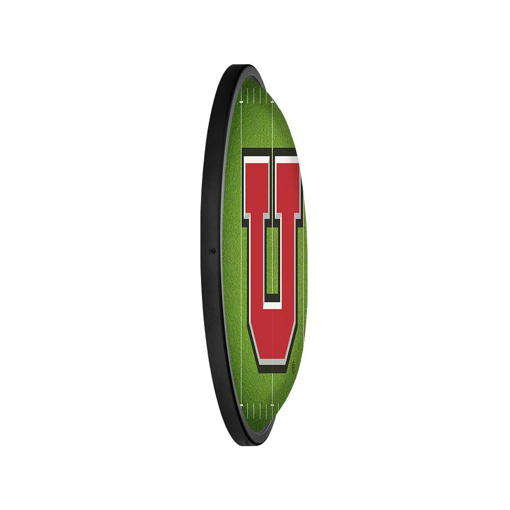 Utah Utes: On the 50 - Oval Slimline Lighted Wall Sign | The Fan-Brand | NCUTAH-140-22