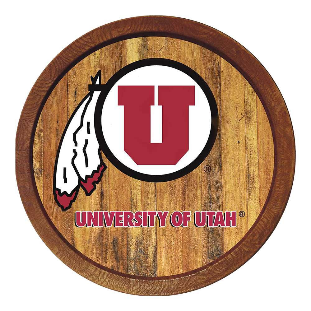 Utah Utes: "Faux" Barrel Top Sign | The Fan-Brand | NCUTAH-240-01