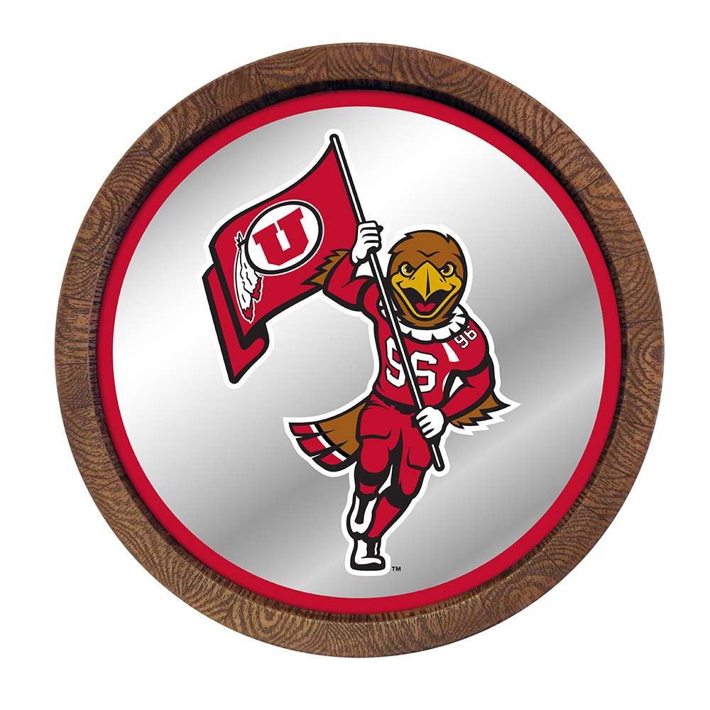 Utah Utes: Mascot - Mirrored Barrel Top Mirrored Wall Sign | The Fan-Brand | NCUTAH-245-02