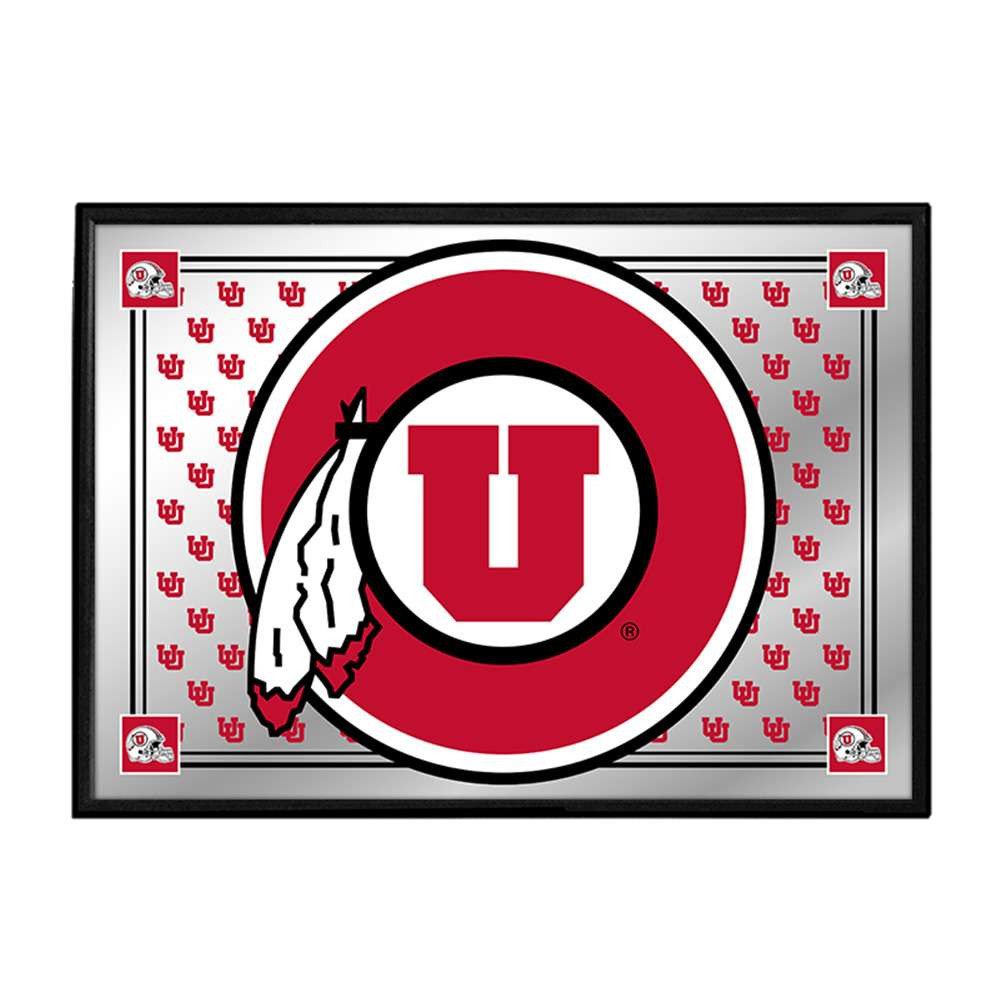 Utah Utes: Framed Mirrored Wall Sign - Mirrored Background | The Fan-Brand | NCUTAH-265-02A